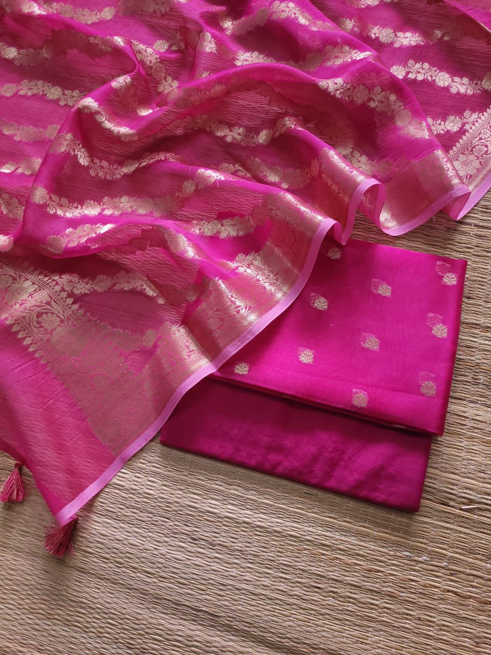 Exclusive Pure Banarasi Organza Silk Unstitched Suit