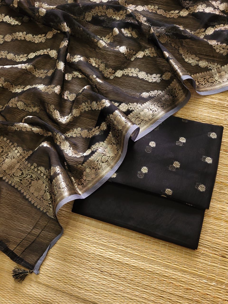 Exclusive Pure Banarasi Organza Silk Unstitched Suit