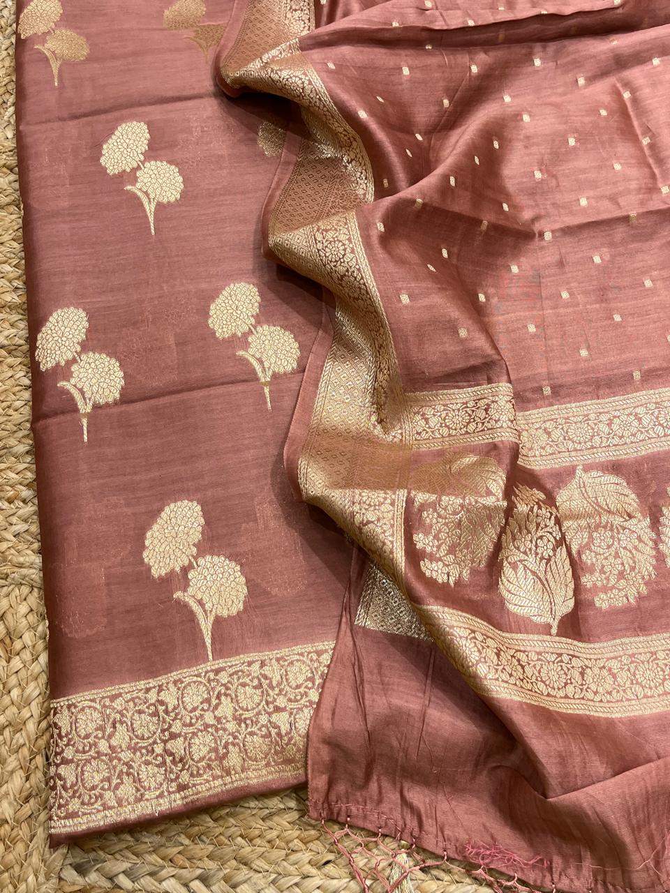 Pure Banarasi Resham Chanderi Unstitched Suit