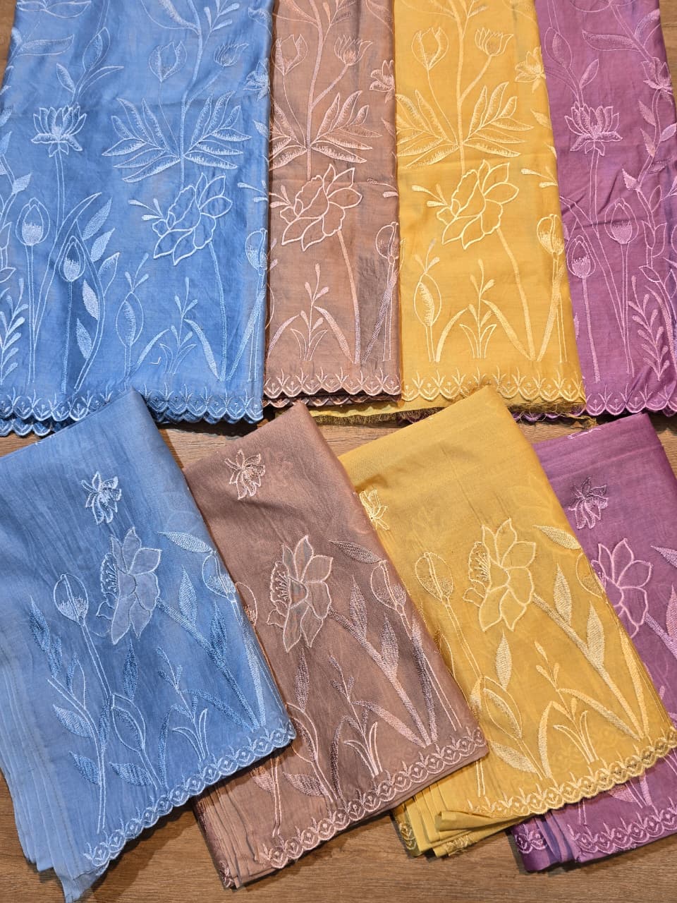 Pure Banarasi chanderi Silk Applique Work Unstitched Suit