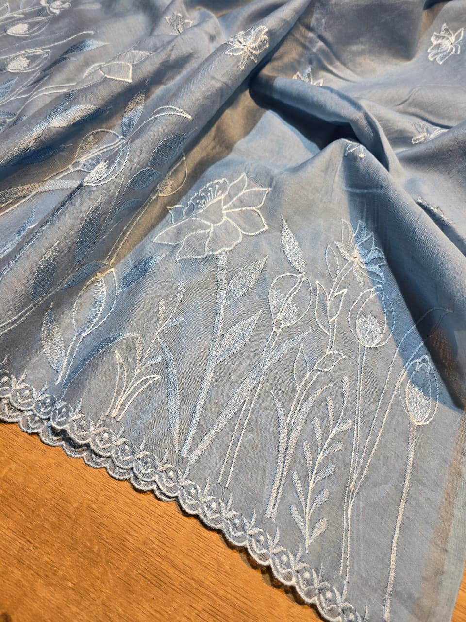 Pure Banarasi chanderi Silk Applique Work Unstitched Suit