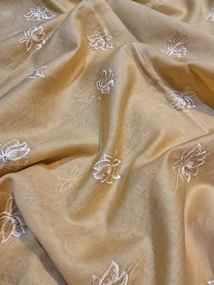 Pure Banarasi chanderi Silk Applique Work Unstitched Suit