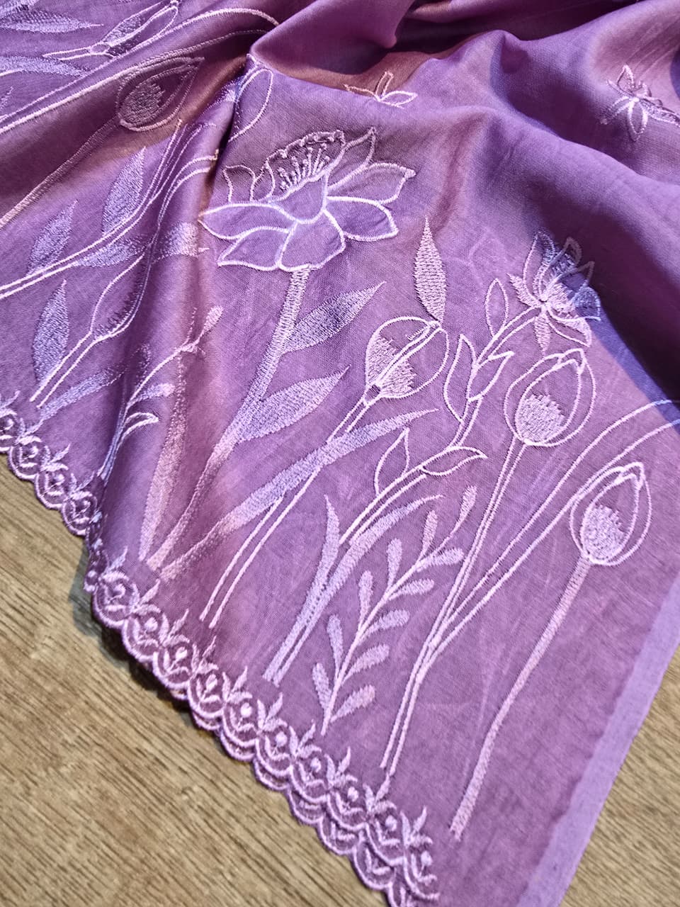 Pure Banarasi chanderi Silk Applique Work Unstitched Suit