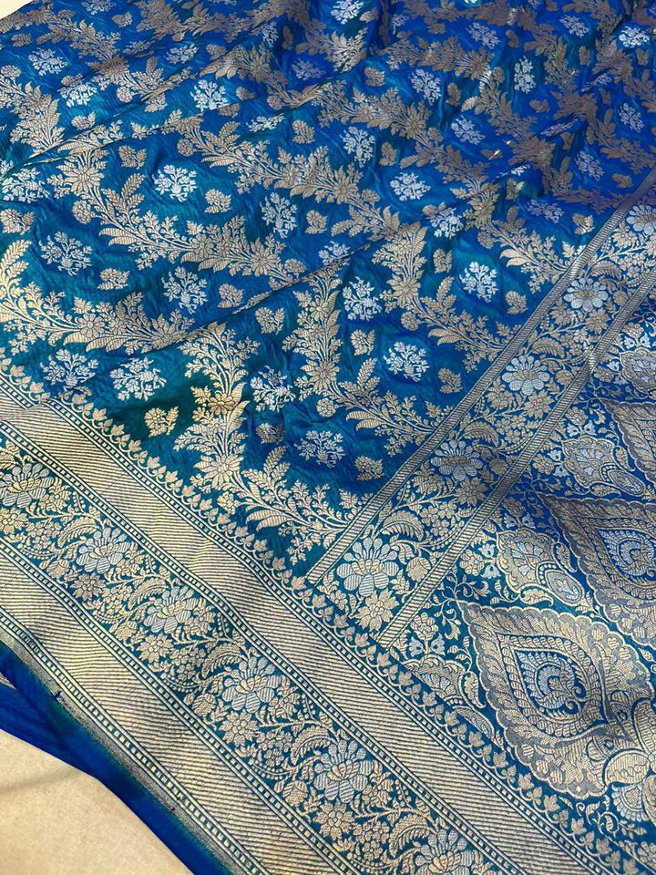 Pure Banarasi Handloom Katan Silk Saree With Beautiful  Zari Work .