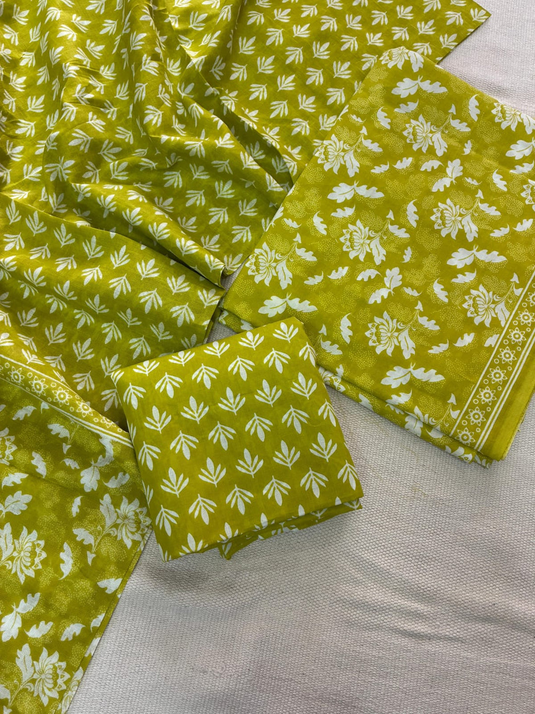 Pure Cotton Hand Block Print Unstitched Suit with Cotton Dupatta.