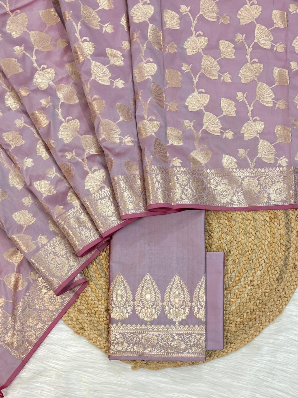 Banarasi Soft Silk Unstitched Suit.