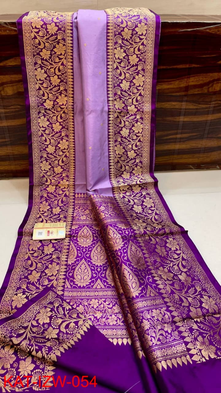 Pure Banarasi Katan Silk Saree With Antique Zari Work .