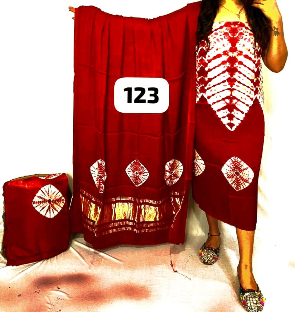 Pure Modal Silk Zari Pallu Weaved 3pc Unstitched Suit .