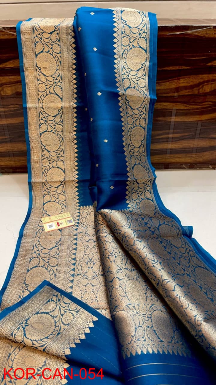 Pure Kora Organza Silk Hanloom Zari Work Saree.