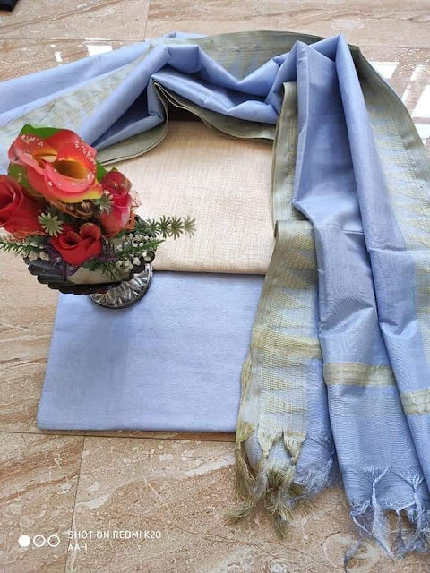 Khaddi Cotton Unstitched Suit With Viscose Silk Dupatta.