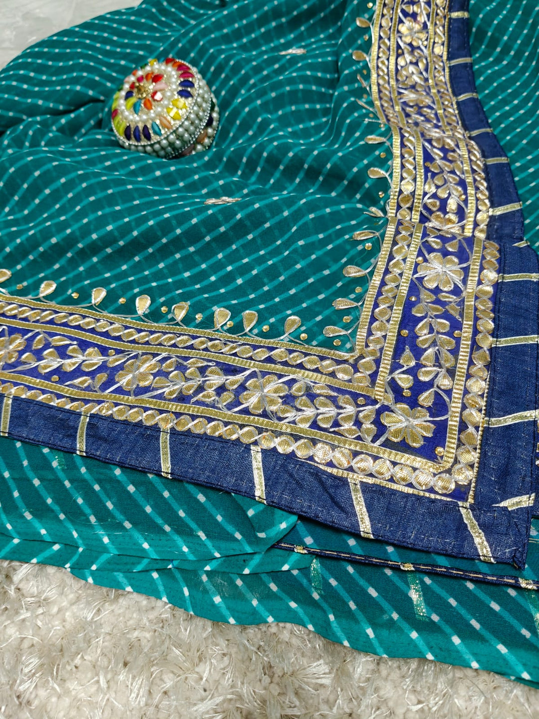 Traditional Gota Patti Leheriya Saree