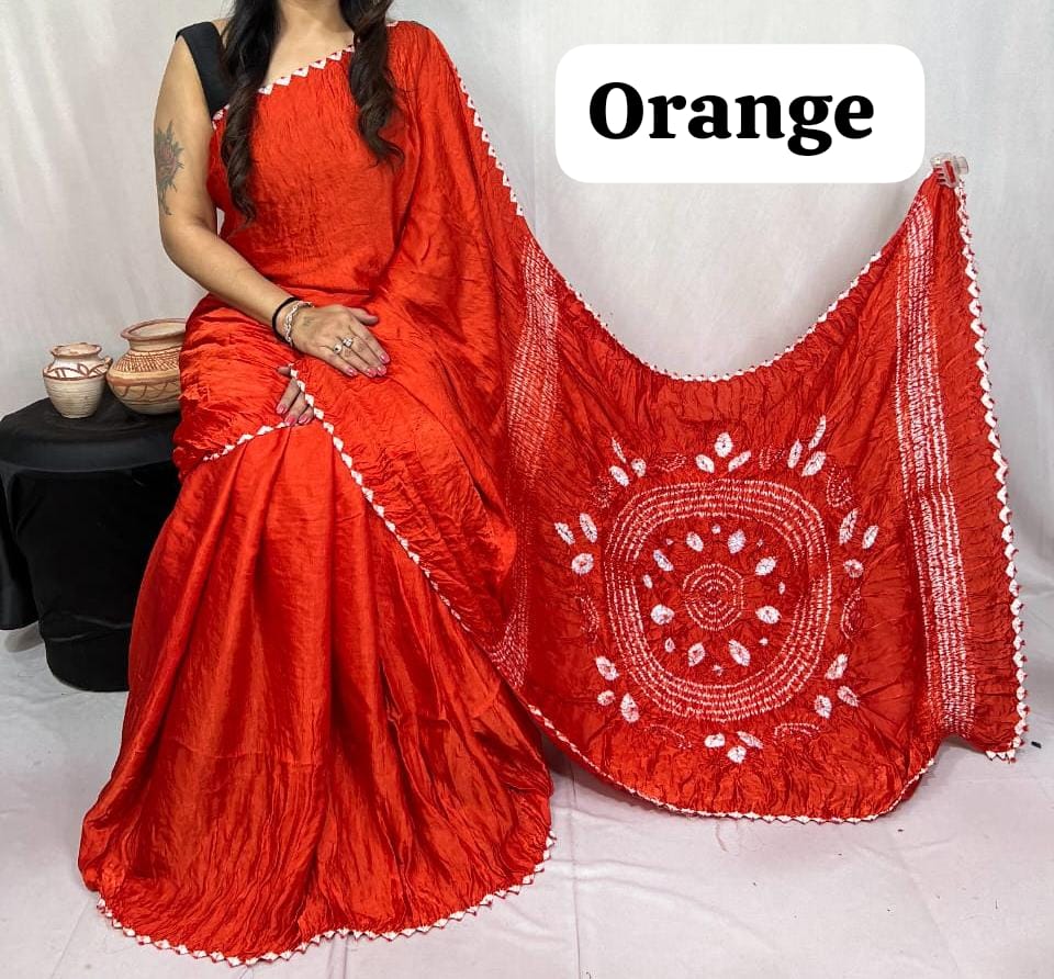 Pure Natural Dyeing Hand Block Print Modal silk saree.