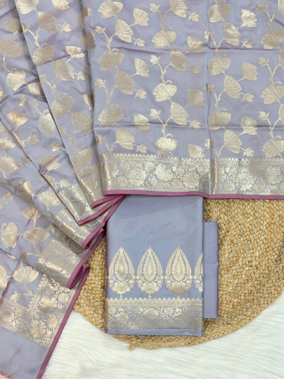 Banarasi Soft Silk Unstitched Suit