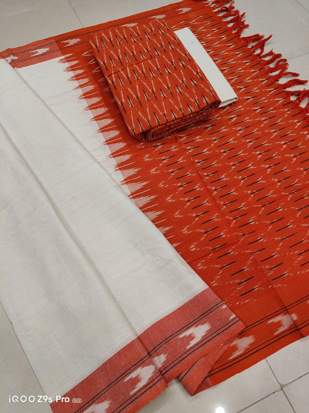 Pure Cotton Ikkat Unstitched Suit.