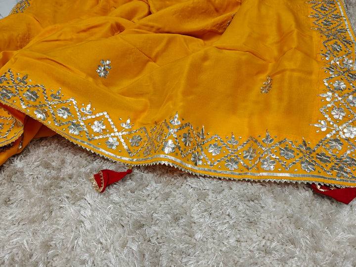 Pure Uppada gota pati Hand work saree With Blouse.