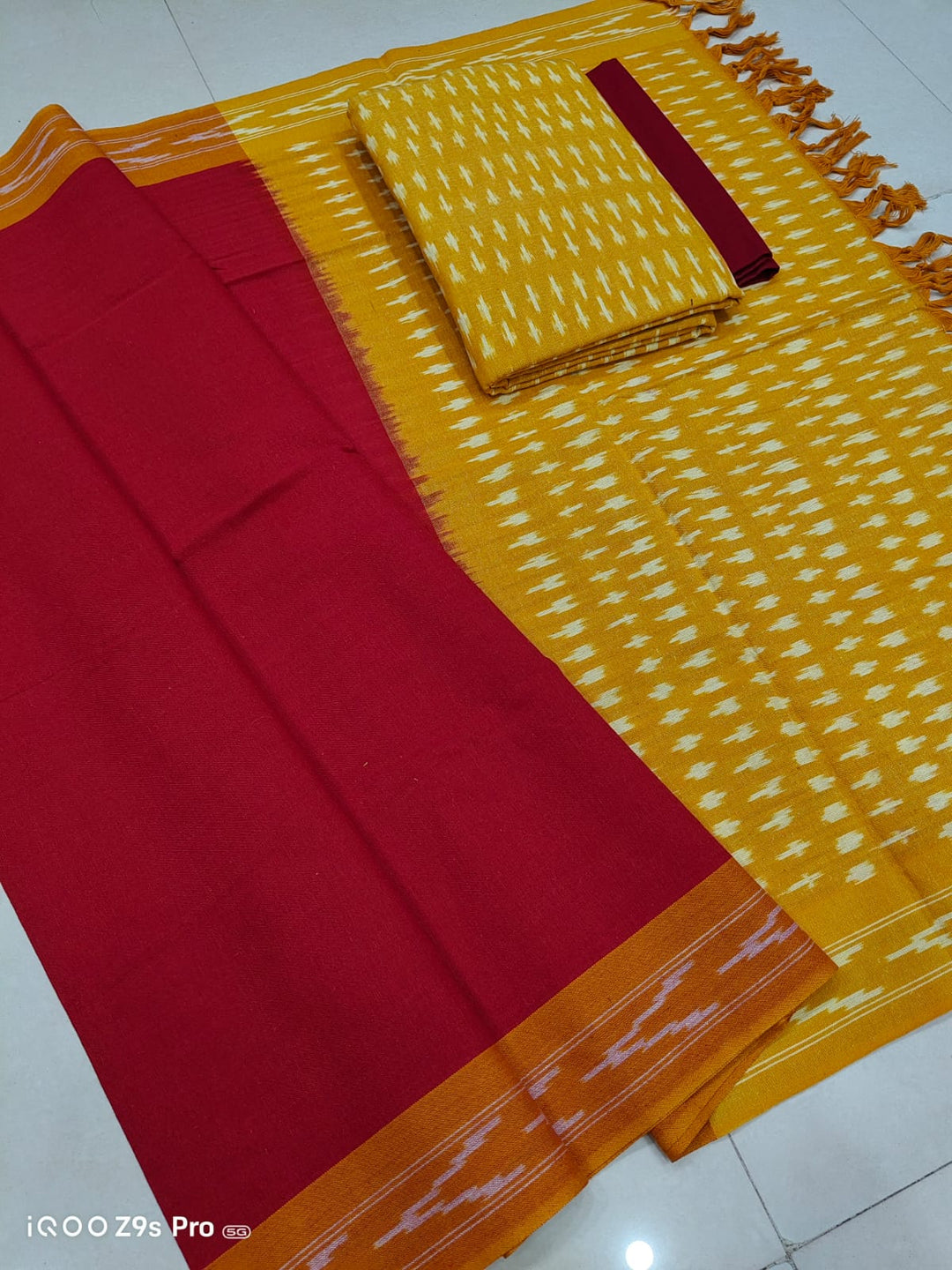 Pure Cotton Ikkat Unstitched Suit.