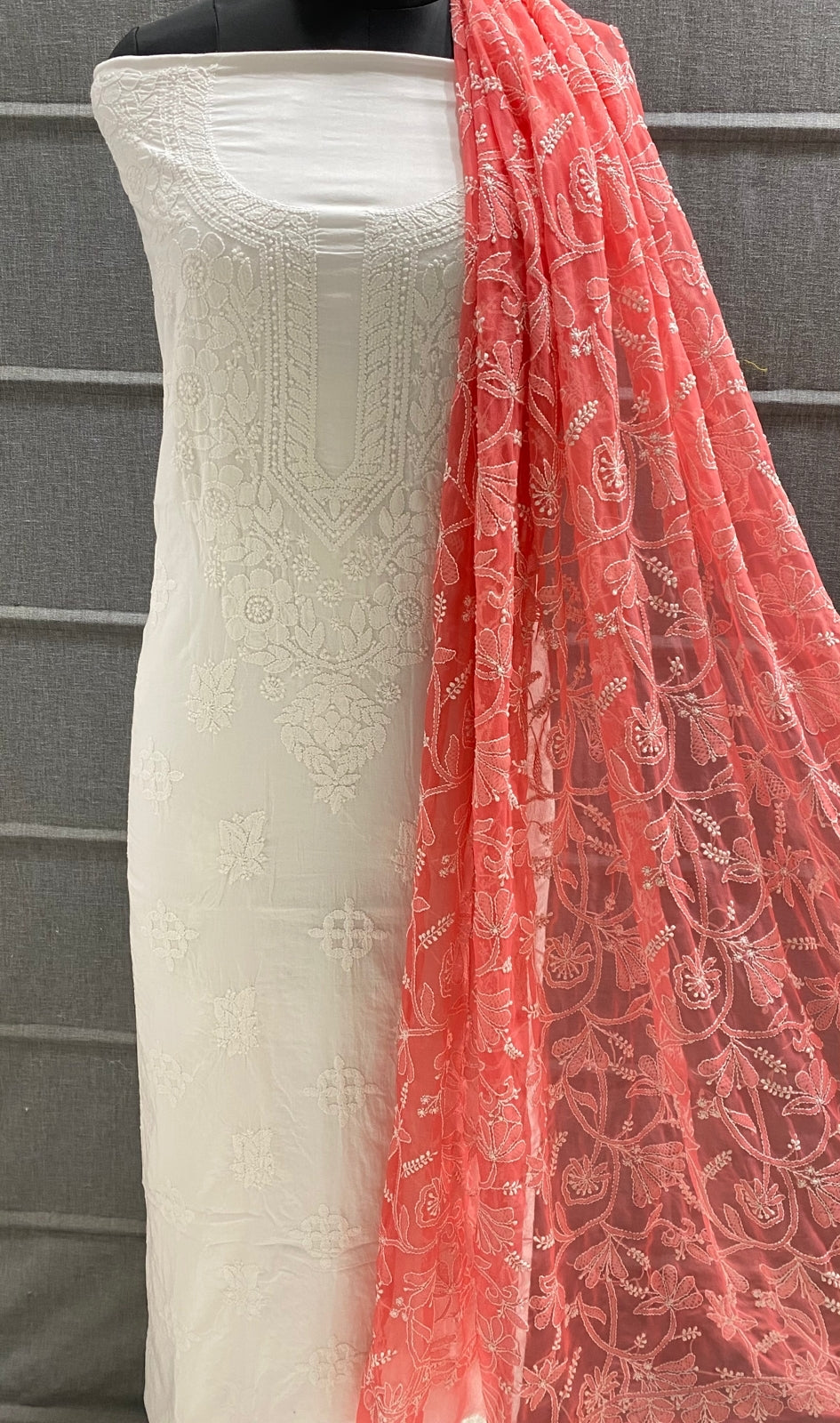 Pure MulMul Cotton Chikankari Unstitched Suit Chikankari Hand Embroide fab-persona Pure MulMul Cotton Chikankari Unstitched Suit Chikankari Hand Embroide fab-persona