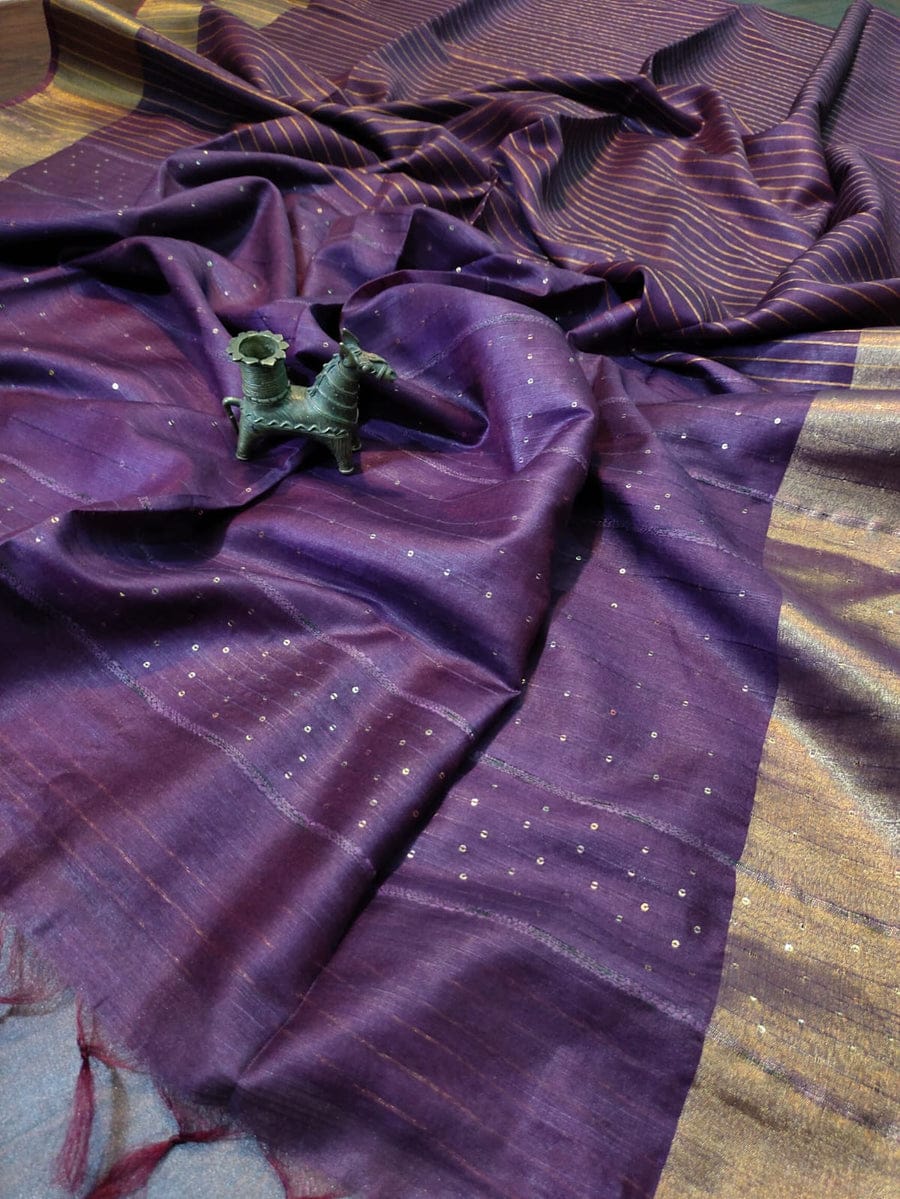 Pure Kota Silk Stripe Saree With Blouse.