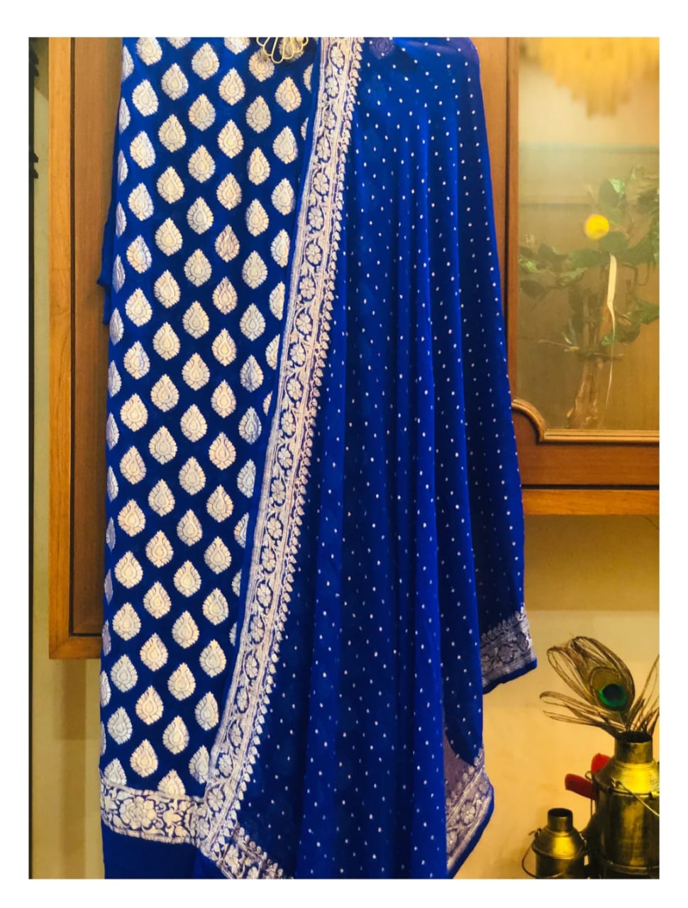 Khaddi Georgette Woven Suit with Embroidered Dupatta