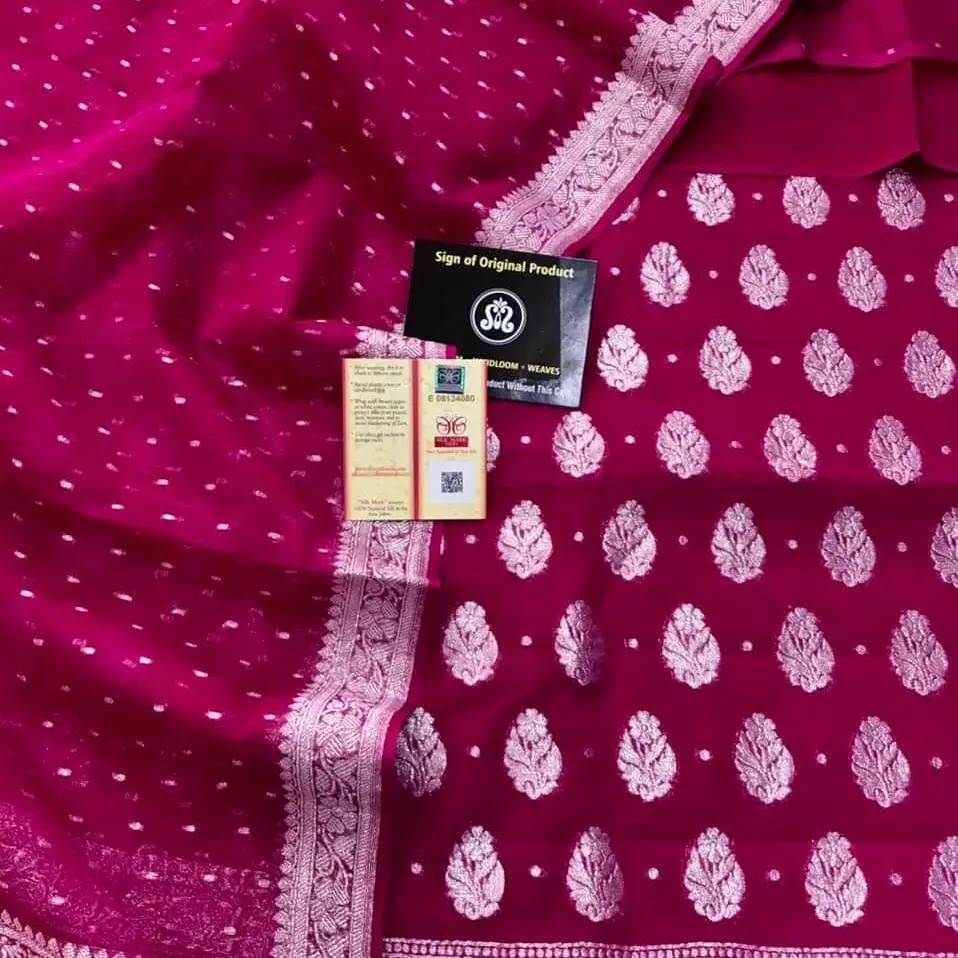 Khaddi Georgette Woven Suit with Embroidered Dupatta main image 1
