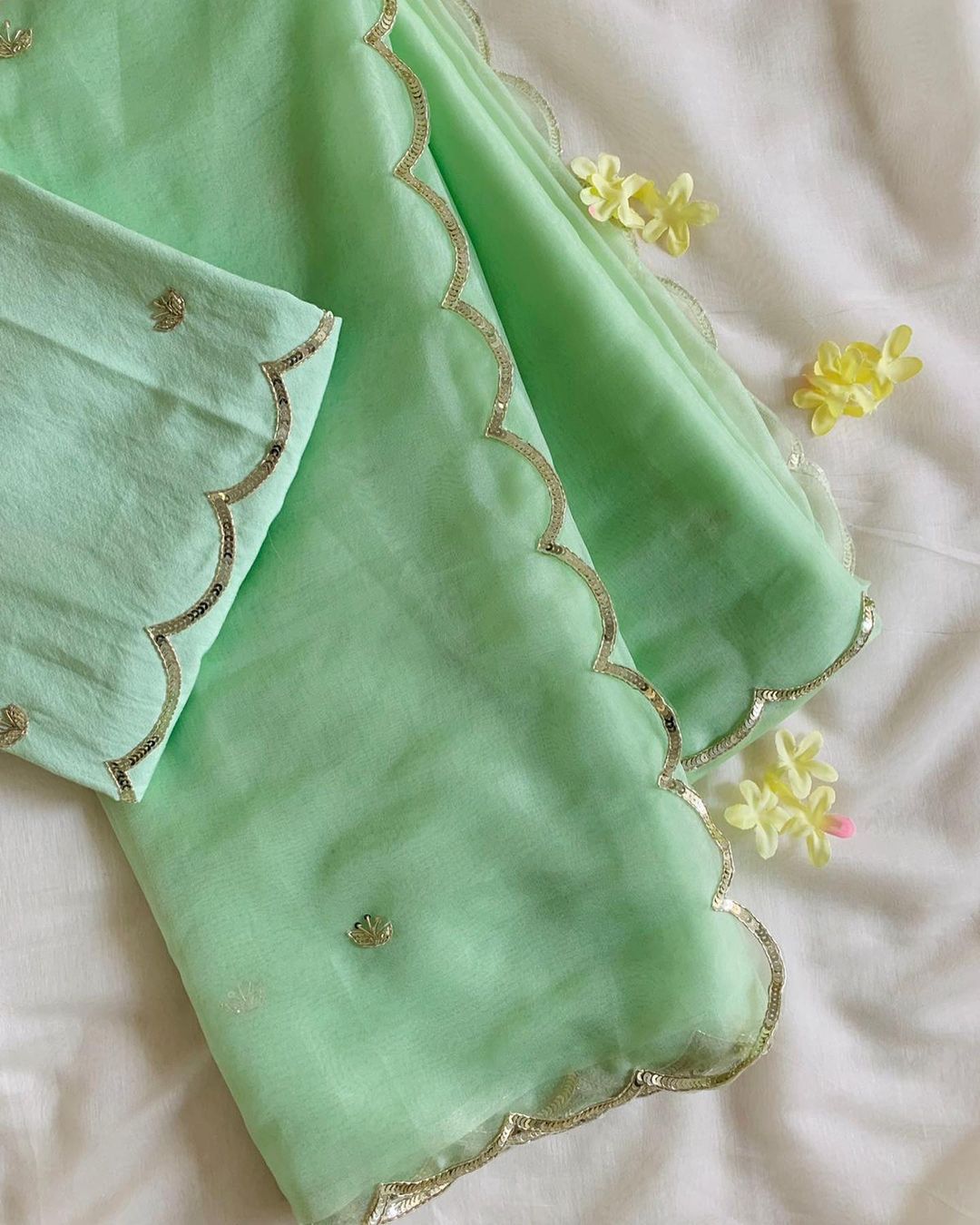 Pure Organza Hand Saree With Blouse