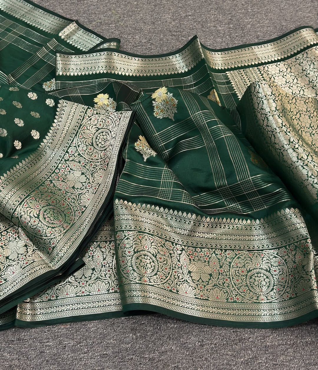 Pure Banarasi  Raw Mango Katan Silk Saree