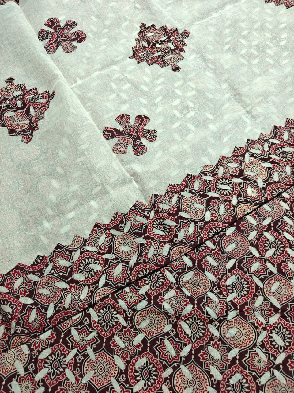 Pure Cotton Ajrakh Print  Unstitched Suit Without Bottom