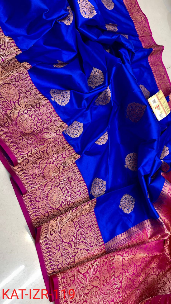 Pure Katan silk Saree with Antique Zari Work Saree.