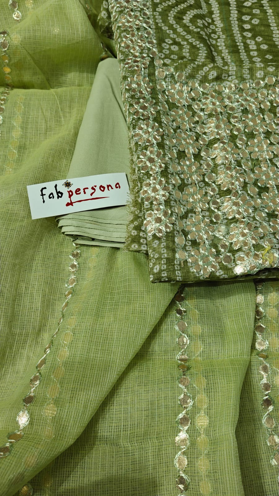 Kota Doriya Gotta Patti Work Unstitched Suit.