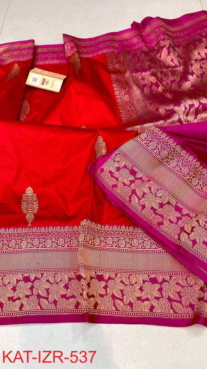Pure Katan Silk Saree With Antique Zari Work Saree.