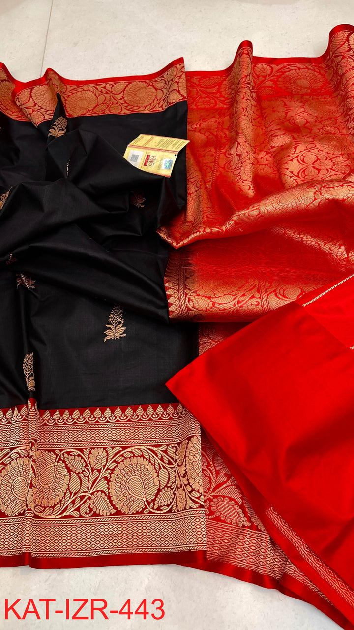 Pure Katan Silk Saree With Antique Zari Work Saree.