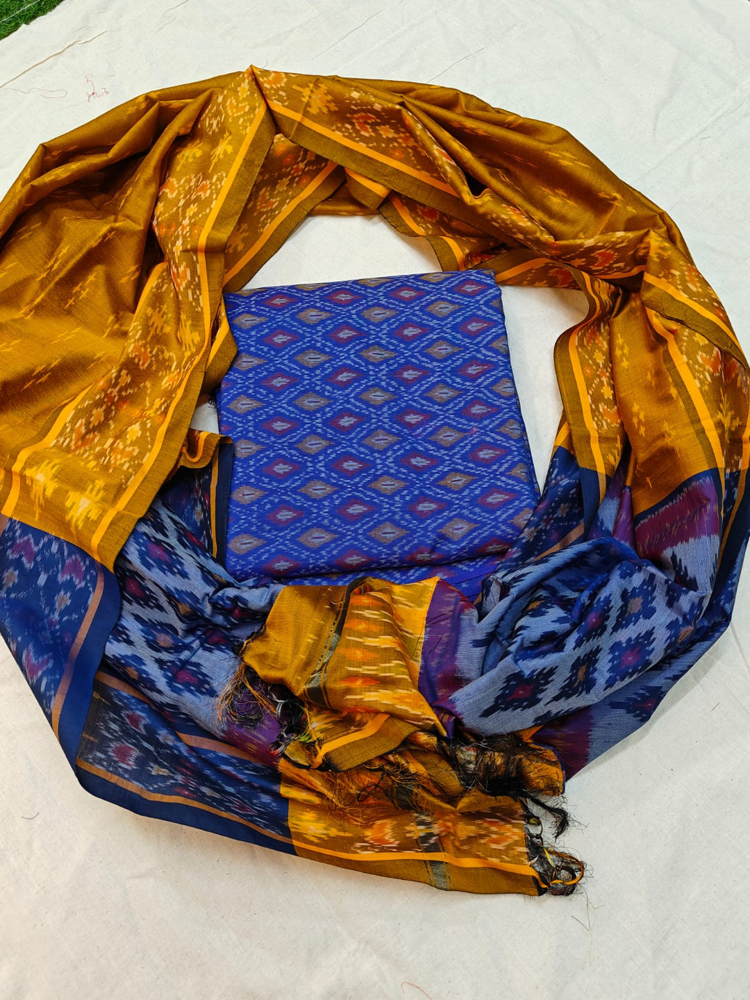 Pure Ikkat Sico Silk Unstitched Suit
