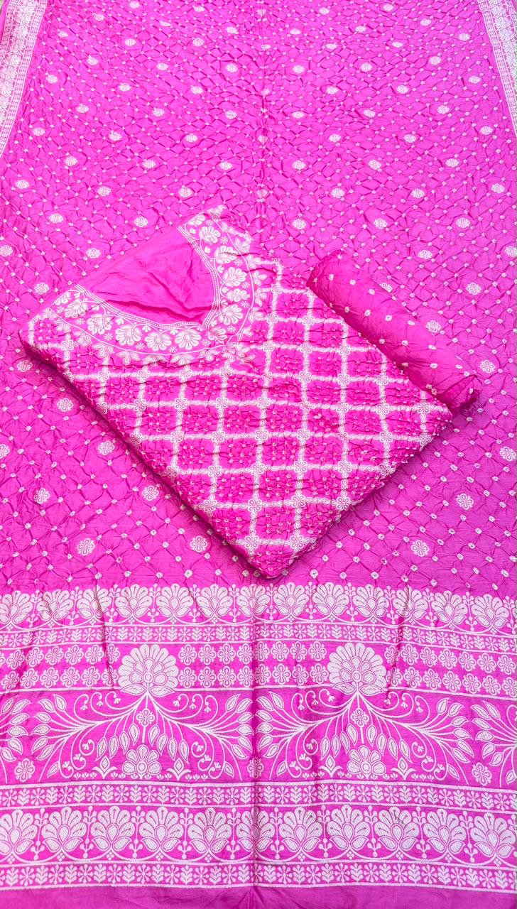 Premium 3 pc Dupion Silk Zari Work Unstitched Suit
