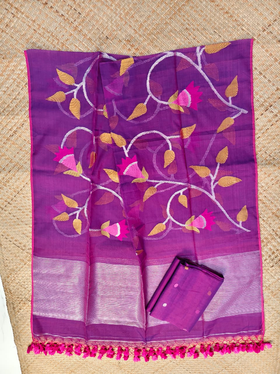 Pure Muslin Jamdani Work 2 pc Unstitched Suit