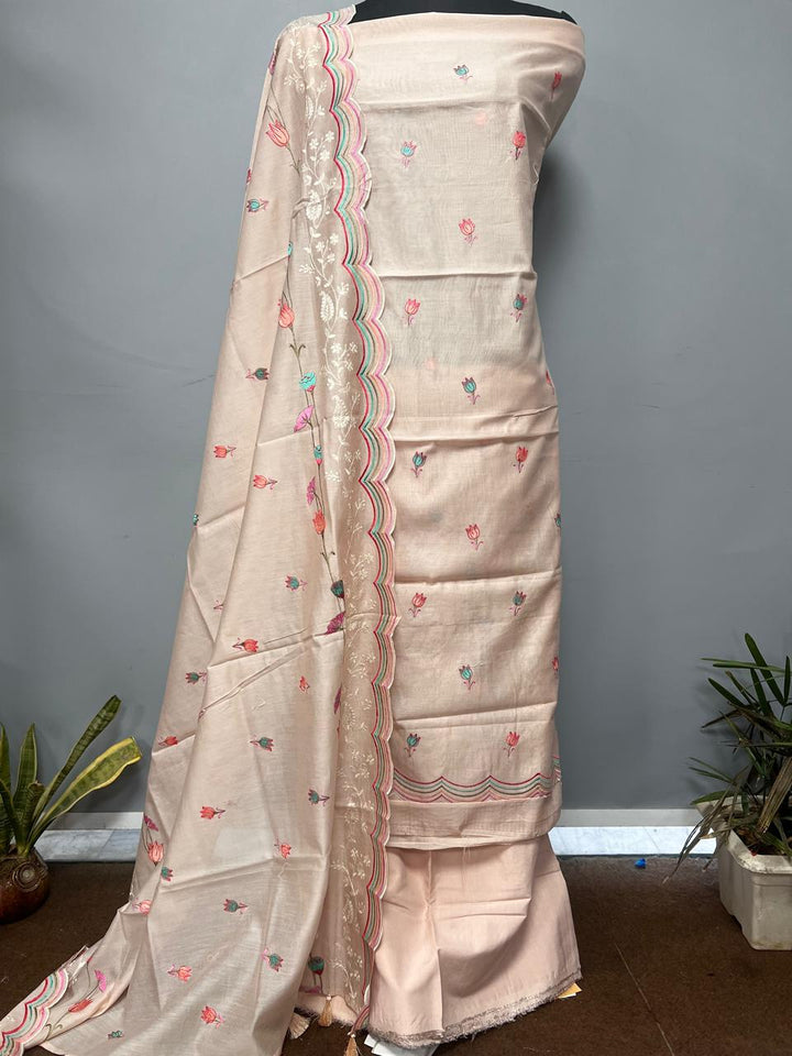 Pure Banarasi Chanderi Silk Unstitched Suit