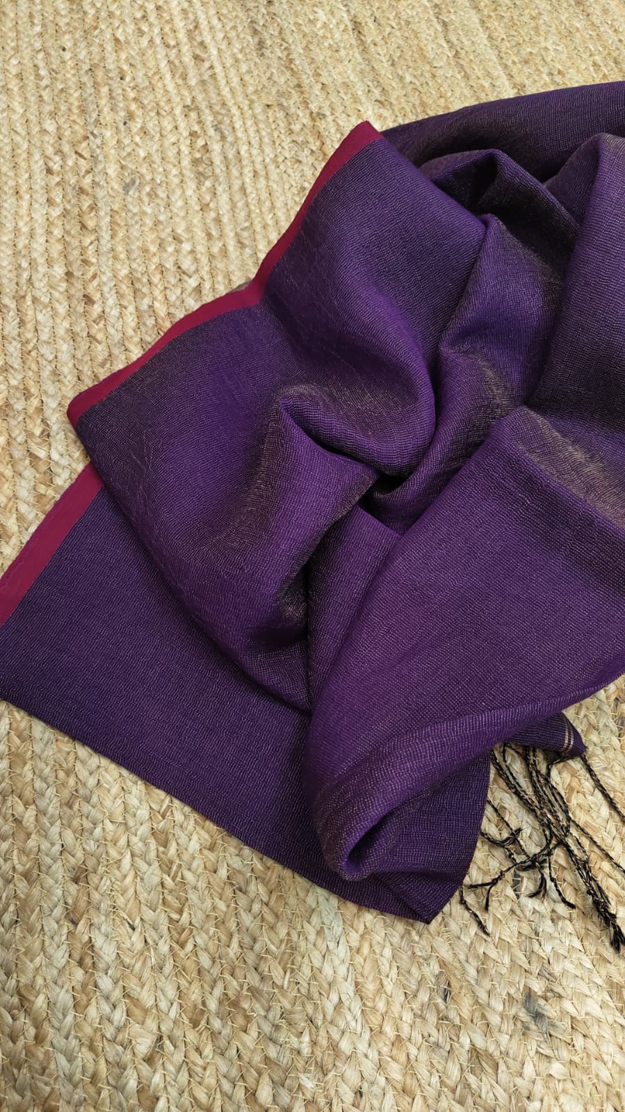 Pure Linen Tissue Jamdani  Saree With Blouse.