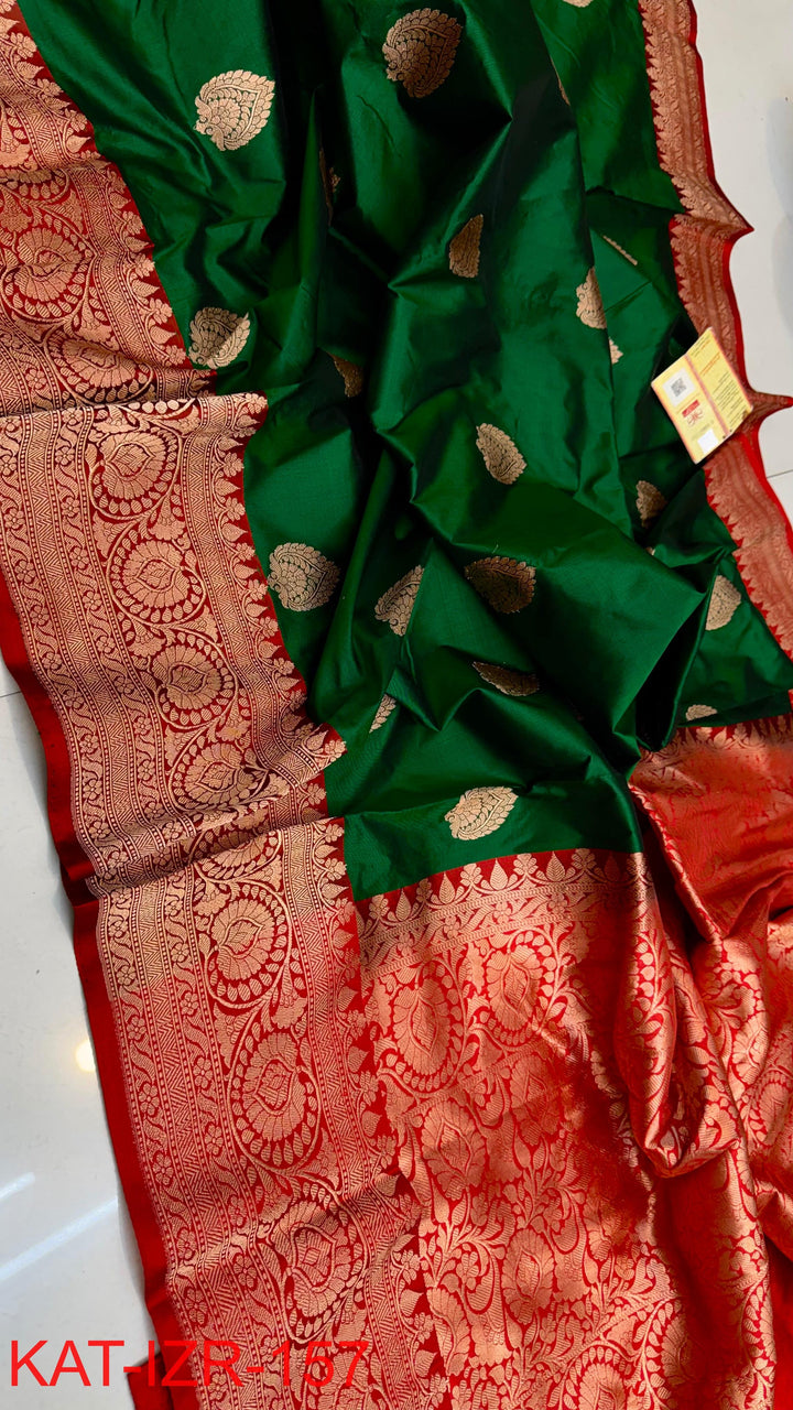 Pure Katan silk Saree with Antique Zari Work Saree.