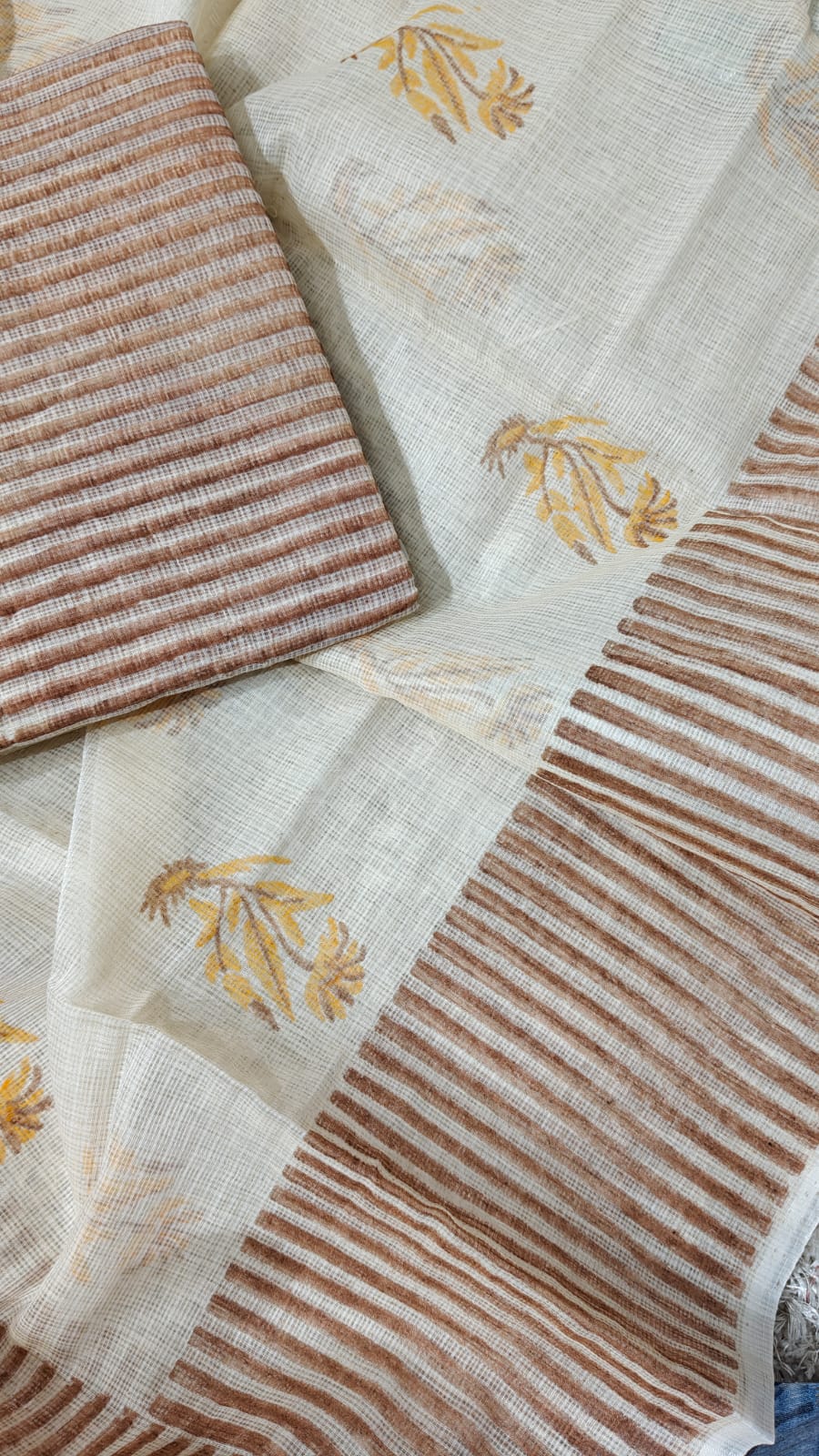 Pure Kota Doriya lehariya Print Unstitched Suit With Dupatta