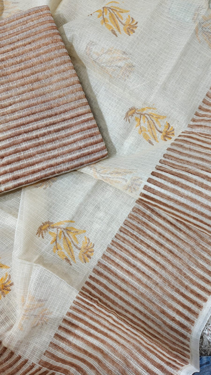 Pure Kota Doriya lehariya Print Unstitched Suit With Dupatta