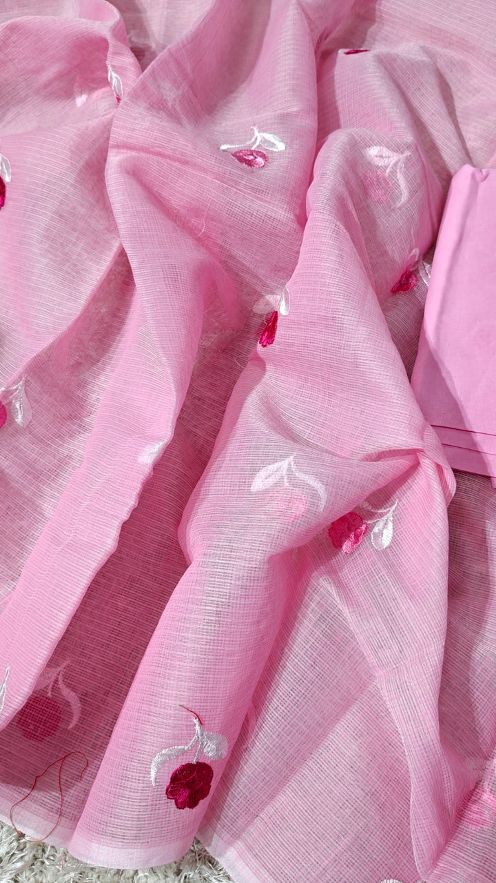 Pure Kota Doriya Embroidered Unstitched Suit With Dupatta