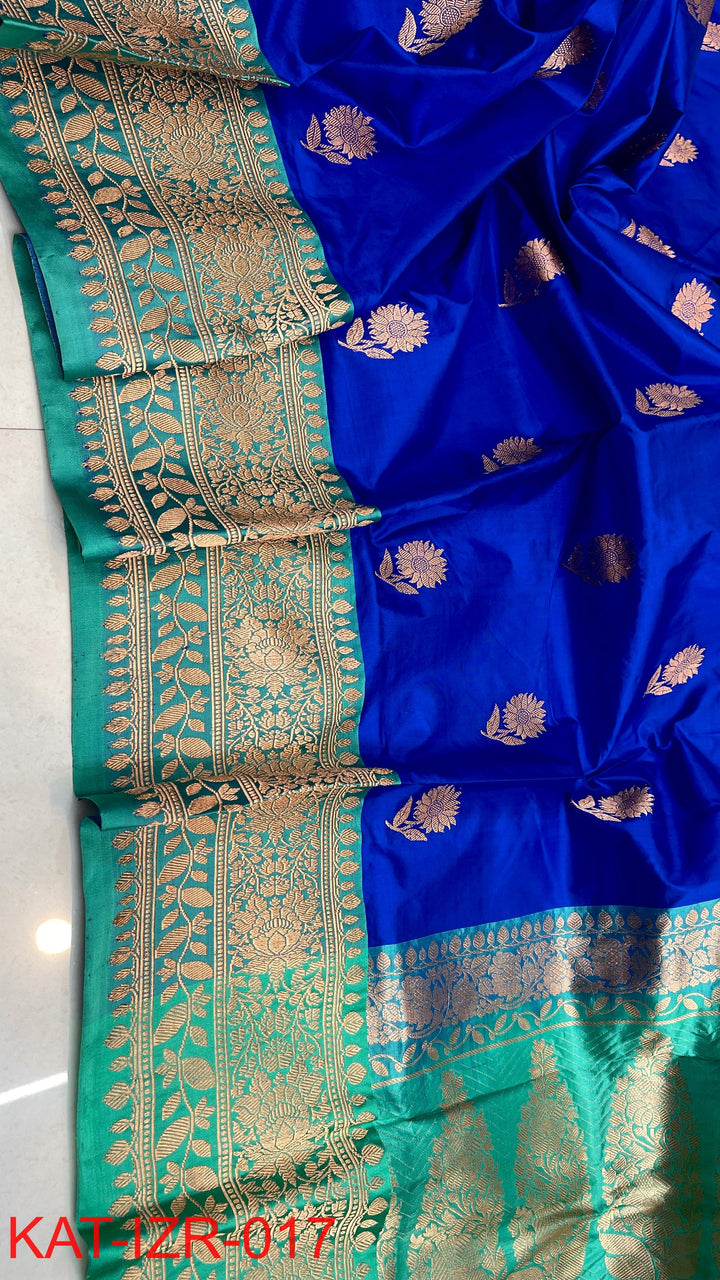 Pure Katan silk Saree with Antique Zari Work Saree.