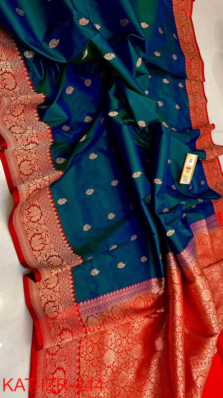 Pure Katan Silk Saree With Antique Zari Work Saree.