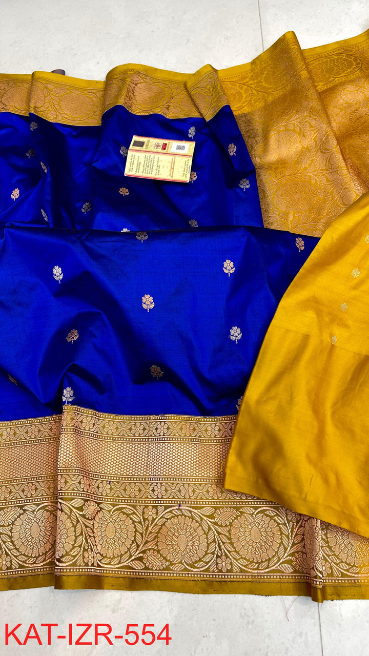 Pure Katan Silk Saree With Antique Zari Work Saree.