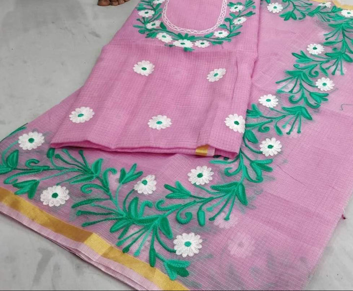 Kota Doriya Embroidery work 3-pc Unstitched Suit.