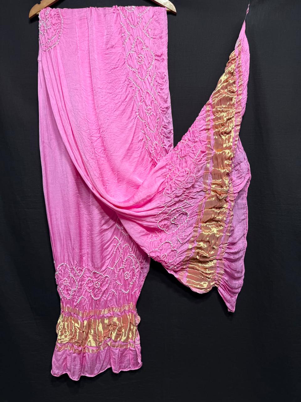 Pure Modal Silk Rayi Bandhej Heavy Tissue Pallu Dupatta