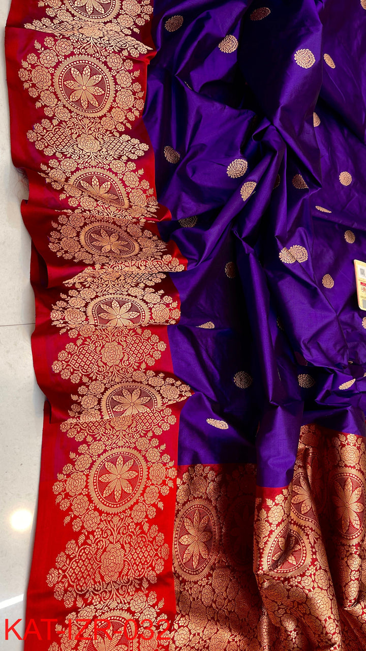 Pure Katan silk Saree with Antique Zari Work Saree.