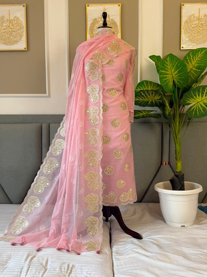 Exclusive Festive Season Banarasi Mal Chanderi Tissue Applique Embroidery