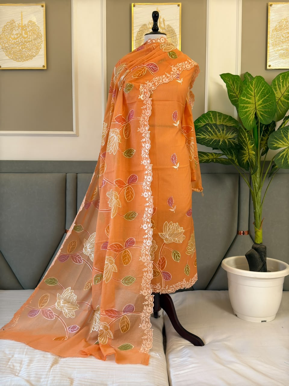 Exclusive Mal Chanderi Tissue Appliqué Suit  Collection
