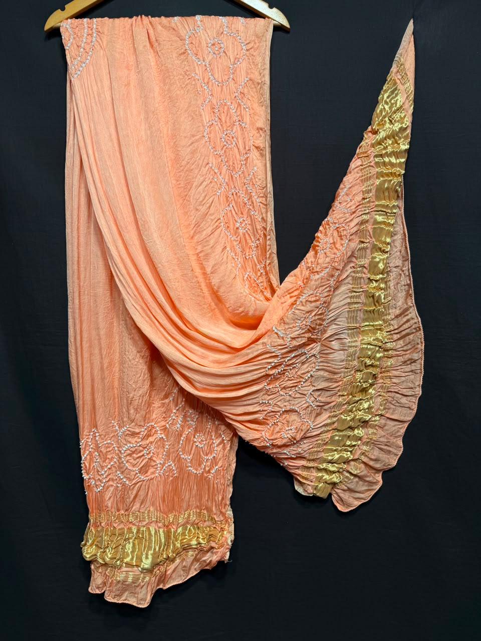 Pure Modal Silk Rayi Bandhej Heavy Tissue Pallu Dupatta