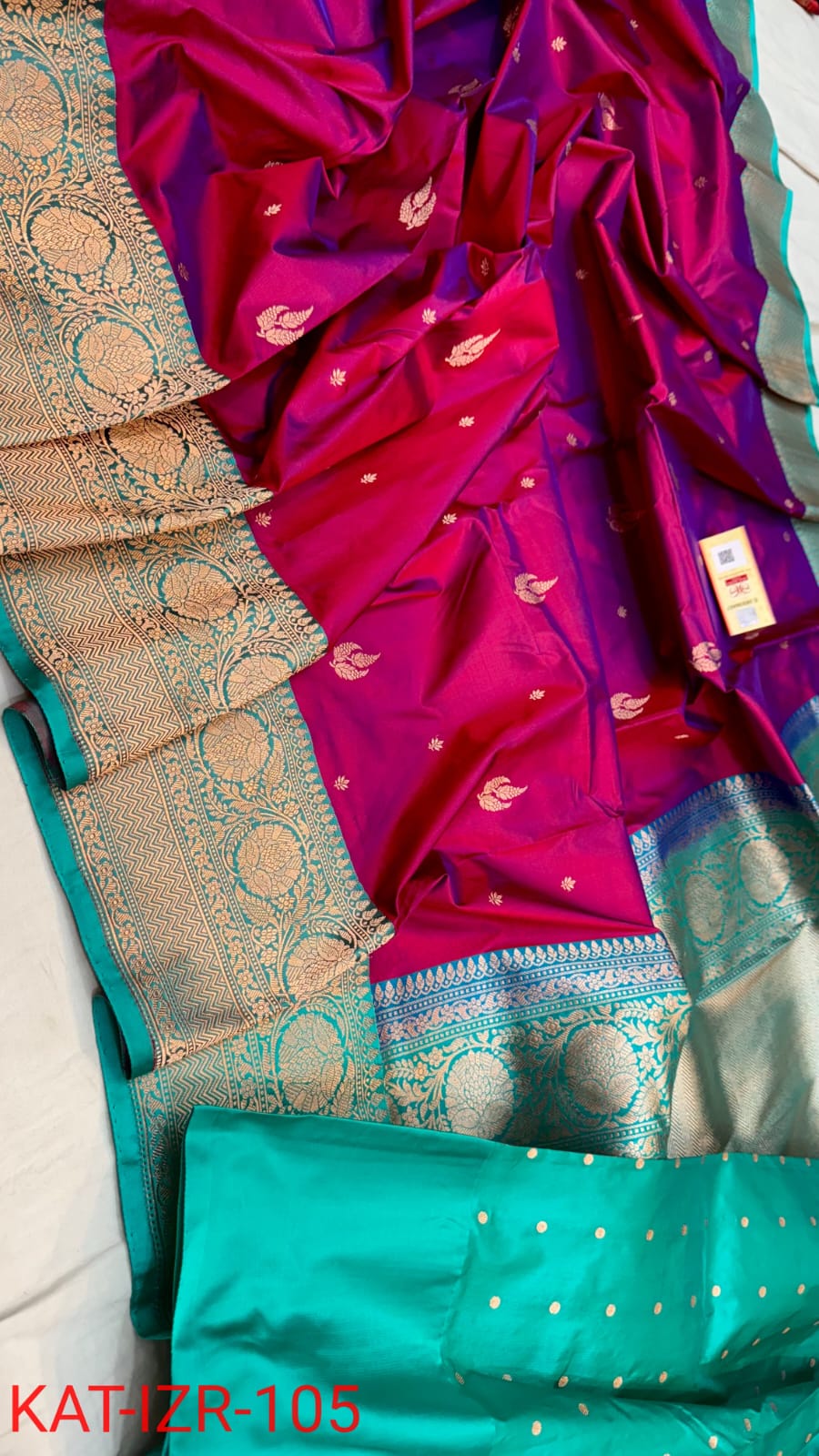 Pure Katan silk Saree with Antique Zari Work Saree.